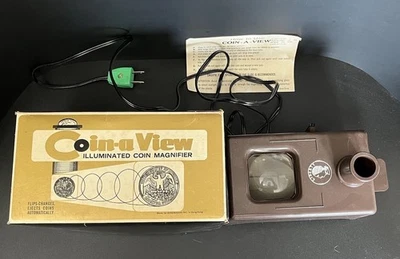 Рабочая винтажная лупа для монет с подсветкой Coin-a-View с коробкой и инструкциями - Гонконг - Изображение 1 из 4