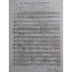 Cornu R. El Regreso Al Hameau Canto Piano O Arpa Ca1830 - Imagen 1 de 3