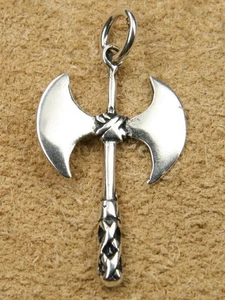 Doppelaxt Wikinger Anhänger 925er Silber Symbol Schmuck Neu - Bild 1 von 2