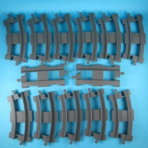 Lot of LEGO DUPLO Train Tracks 13 pieces - 11 Curves + 2 Straight (Gray) - Picture 1 of 13