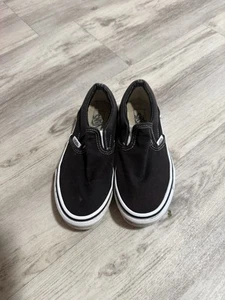 Black Vans Slip On Boy Kids Size 3 - Picture 1 of 5