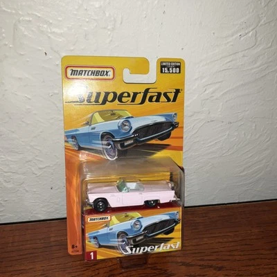 Ford Thunderbird 2004 Matchbox Superfast #1 57' rosa bebé nuevo en paquete envío gratuito Foto 1 de 3