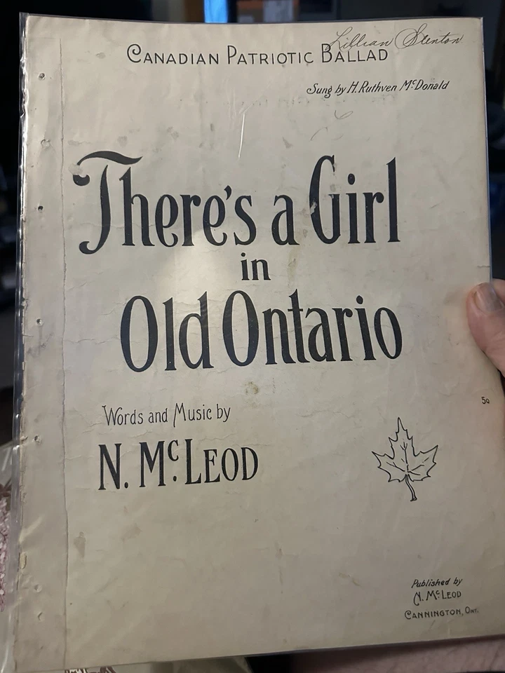 1914 11 X 14 CanningtonOntario Patriotic Sheet Music - Image 1 of 1