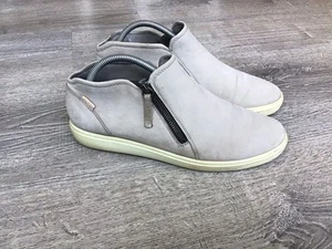ECCO Womens Soft 7 Low Booties Size 42 11 Side Zip Leather Sneakers Shoes - Picture 1 of 12