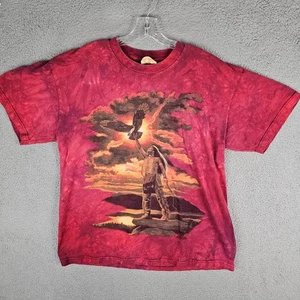 Vintage The Mountain T-Shirt Herren XL rot Indianer Grafik Print Rundhals - Bild 1 von 10