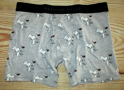 CUECA BOXER MASCULINA AMERICAN EAGLE SNOOPY CINZA TAMANHO M (32/34) - Imagem 1 de 2