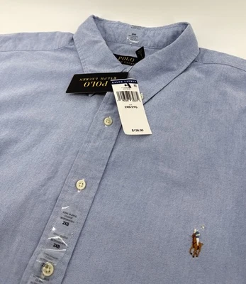 NWT Polo Ralph Lauren Blue Oxford Button Down Flesh Pony Size 2XB - Image 1 of 4