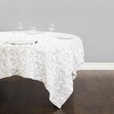 85 in. Square Rosette Satin Overlay 11 Colors for Wedding Event Banquet - Image 1 of 4