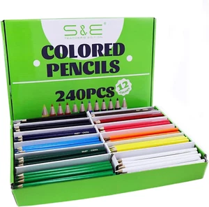 Colored Pencils Bulk 12 Assorted Colors Coloring Pencils Set for Kids Adults Dra - Picture 1 of 12