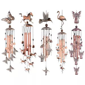 33" Animal Metal Wind Chimes Outdoor Garden 4 Tubes Bells Yard Home Decor Gift - Picture 1 of 28