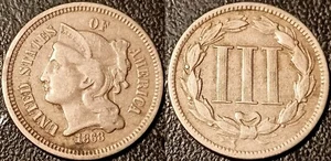 Stati Uniti - Nickel 3 Cents 1868 ! KM#95 - Imagen 1 de 1