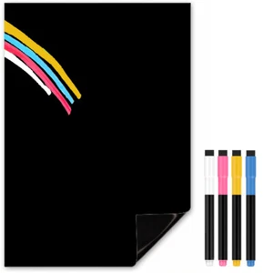 Magnetic Whiteboard or Chalkboard, Fridge Magnet Blackboard + Liquid Chalk Pens - Picture 1 of 77