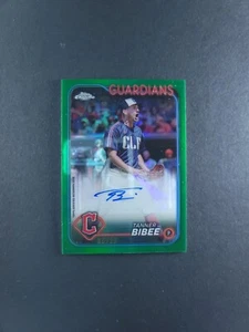 2024 Topps Chrome Update Auto Tanner Bibee #AC-TBI Green Refractor /99 - Picture 1 of 4