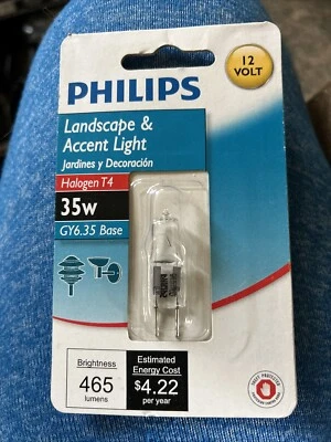 (1) Philips GY6.35 Landscape & Accent 35W T4 Bi-pin Base 12-Volt Light Bulb NIP - Image 1 of 2
