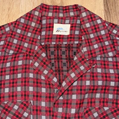 Camisa Hagoromo Vintage Años 50 Hecha en Japón Cuello Lazo Lana Yokosuka MCM Atomic Foto 1 de 4