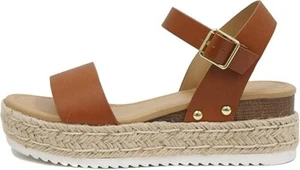 DailyShoes Women's Supportive Platform Sandal Espadrilles, Brown, Size 5.5 - New - Picture 1 of 10
