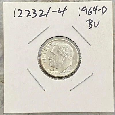 1964-D US Roosevelt Dime .900 Silver BU Collectible Coin  #122321-4 - Image 1 of 4