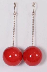 Orecchini donna Marion Vidal Tac Tac smaltati rossi orecchini pendenti - Foto 1 di 3