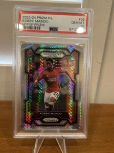 2023-24 Panini Prizm PL Kobbie Mainoo PSA 10 Hyper Prizm SP Rookie Man U England - Picture 1 of 2