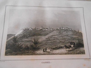 Gravure sur acier 1838 - Vue de Cassel Dpt du Nord - Bild 1 von 1