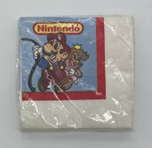 Super Mario & Princess Tovaglioli Pesca Tessuto Viso 16 Ct di C.A. Canna 1988 nuova - Foto 1 di 2