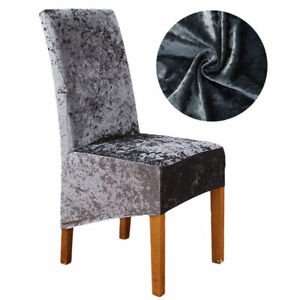 Crushed Velvet Dining Chair Covers ANMINY Stretch Removable Protective Slipcover