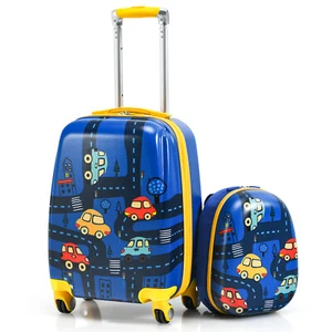 Set Bagagli da Trasporto per Bambini 2PCS Zaino 12" e Valigia Rotante 18" da Viaggio - Foto 1 di 11