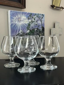 Vier (4) Brandy Snifters 10 Oz Cognac 5" Schutzrand Bar Gläser 1. Stiel - Bild 1 von 6