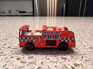 Vintage 1981 Matchbox Snorkel 63 Fire Engine Rescue Unit Fire 1 ORANGE - Picture 1 of 6