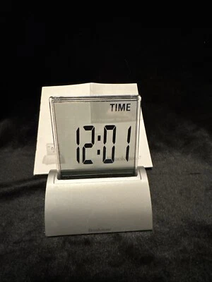 Brookstone - 4" Touchscreen Die-Cast Clock - Time/Temp/Date/Timer - Silver - Image 1 of 4