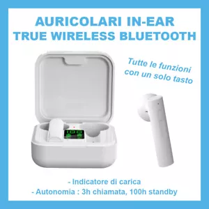 Auricolari Bluetooth True Wireless Air6 con custodia di ricarica e display - Foto 1 di 4