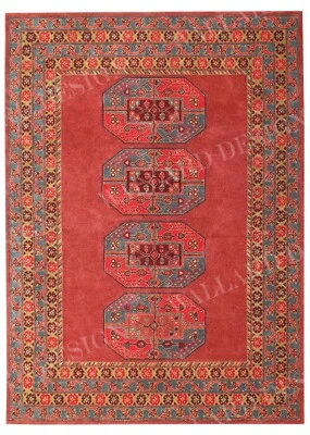 Arlo Red Handmade Tufted Traditional Design  Area Rug - Image 1 of 4