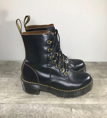 Botas Dr Docs Martens Leona de cuero liso con tacón para mujer talla UK 6 US 8 Doc Foto 1 de 4