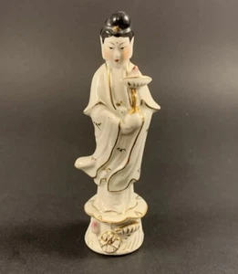 Vintage Kwan Yin Chinese Goddess of Mercy Miniature Porcelain Figurine - Picture 1 of 4