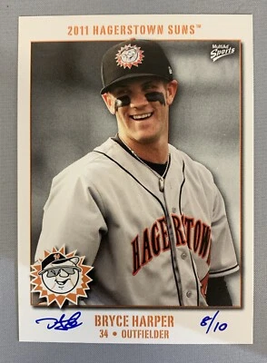 BRYCE HARPER 2011 Multi-Ad Hagerstown Suns Pro Debut Smiling ARTIST PROOF #/10 - Image 1 of 2