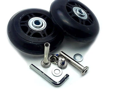 US Stock 2Set OD 70mm Luggage Suitcase Replacement Wheels Axles Repair Wrench