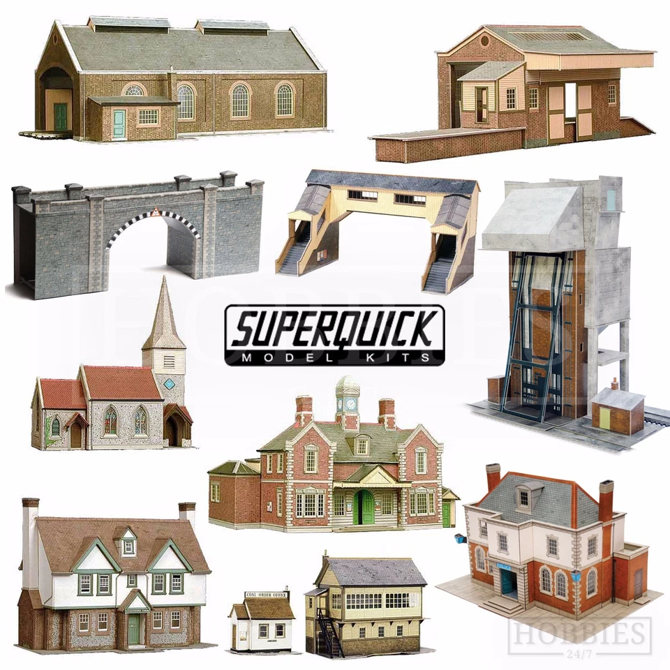 Superquick Model Building Card Kits 1:72 Scale OO HO Gauge Railways Series A B C