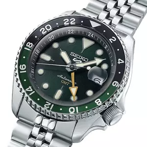 Seiko 5 Sports SBSC019 Automatik SKX GMT schwarzes Zifferblatt Herrenuhr neu ... - Bild 1 von 8