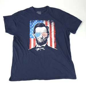 Camiseta Abraham Lincoln para Hombre XXL 2XL Bandera Americana Hogar del Valiente Patriótico - Imagen 1 de 6