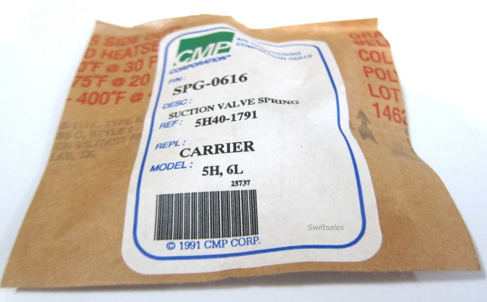 CMP SPG-0616 - Suction Valve Spring 12-Pack - OEM 5H40-1791 For 5H/6L Carrier