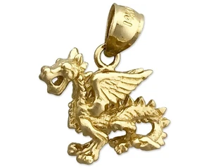 Dije de dragón alado mítico 3D oro 14K - Imagen 1 de 6