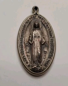 Medalla milagrosa vintage tono plata - Imagen 1 de 5