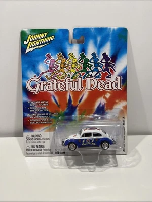 Johnny Lightning Grateful Dead 1966 Volkswagen Beetle, Blue & White, 1:64, E23 - Image 1 of 3