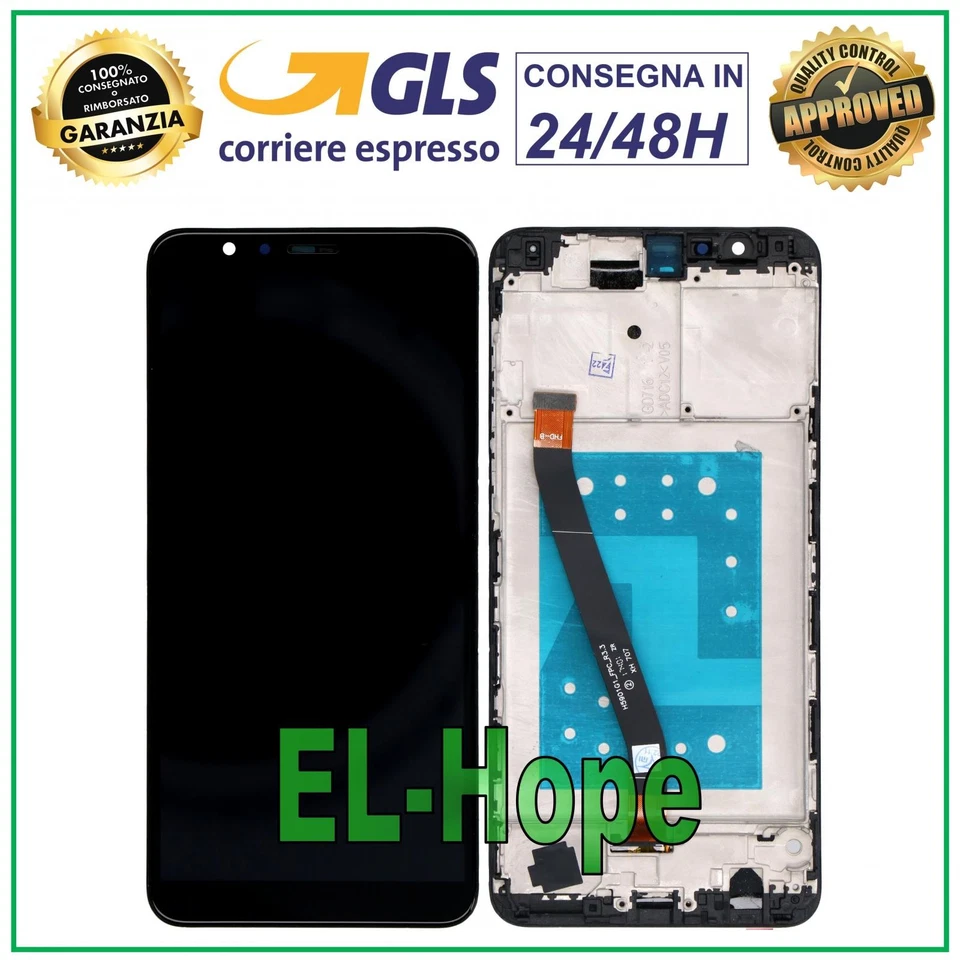 DISPLAY LCD + FRAME PER HUAWEI HONOR 7X BND-L21 BND-TL10 AL10 TOUCH SCREEN NERO - Immagine 1 di 1