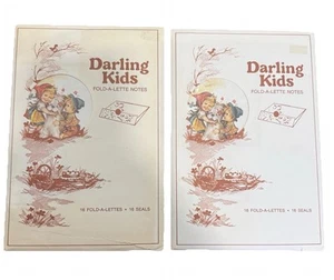 2 Schreibwaren Sammlung Little Darlings Fold-A-Lettes 16 Karten & Siegel Vintage 1970 - Bild 1 von 8