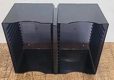 Vtg Black Charcoal 30 CD DVD Storage Disc Wall Mountable Holder Rack Atlantic - Image 1 of 4