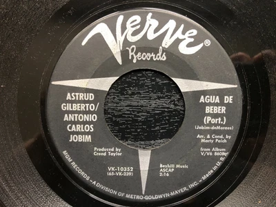 Astrud Gilberto/Jobim AGUA DE BEBER 1965 Verve 45 об/мин одиночный очень хорошее состояние - Изображение 1 из 2