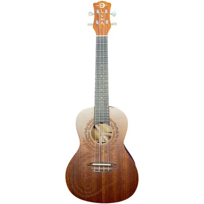 Luna Peace Soprano Ukulele Mahogany Laser Etched Peace Sign Design - Image 1 of 4