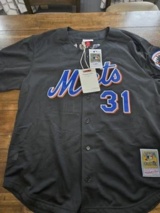 Men's New York Mets Mike Piazza Mitchell &Ness Black Cooperstown Collection... - Picture 1 of 15