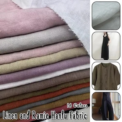 Linen and Ramie Hanfu Fabric for Sewing Cloth Natural Yarn-dyed Dresses Robe DIY - Image 1 of 4